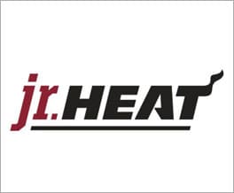 A logo of jr. Heat is shown on the side of a building.